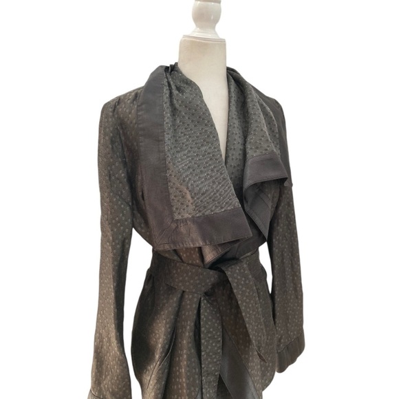 Giorgio Armani Belted Jacket Overcoat Draped Silhouette - Picture 13 of 13